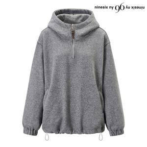 [나인식스뉴욕(영캐주얼)]데일리 반집업 후드 스트링 긴팔 티셔츠 (NP4LW024L0)