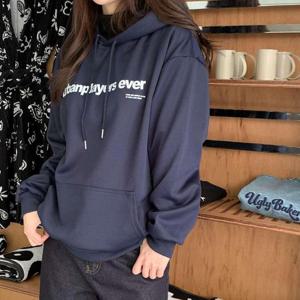 여성용 후디 레터 빅사이즈 티셔츠