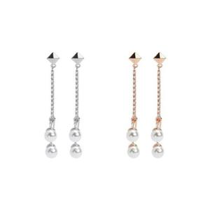 (은침) 샹떼 진주 드롭 귀걸이