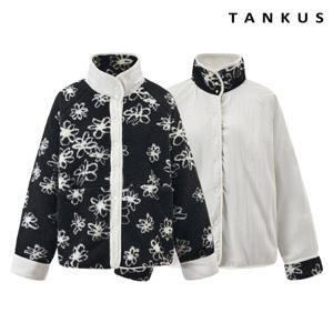 [탱커스] 리버시블 플라워 패턴 하이넥 시어링 자켓 (TX4JK031L0)
