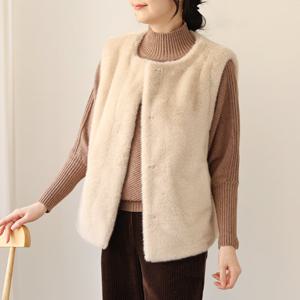 [웬디즈갤러리]댄디 페이크퍼 베스트 /퍼아우터 밍크 TVT111