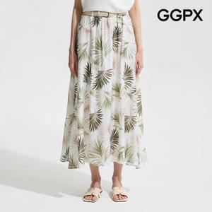 [지지피엑스]야자수 쉬폰 플레어 스커트 (GP6SK018F)