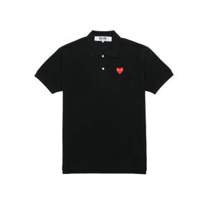 꼼데가르송 레드 하트 폴로 티셔츠 블랙 AXT006051-BK