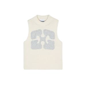 가니 여성 그래픽 울 믹스 니트베스트 아이보리 K2252-135