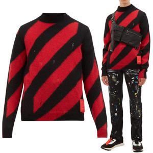 오프화이트 디아그 모헤어 스웨터 레드 OMHE028E19B02002