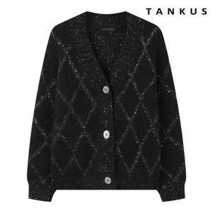 [탱커스]브이넥 다이아 스팽글 루즈핏 가디건 (TX4CD039L0)