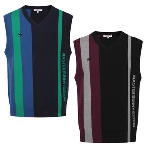 [양말증정]남성 컬러 믹스 라인 니트 베스트 (411D3SV203)