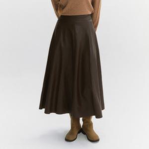 [마리끌레르][정가89,000]레더 롱 스커트(MAFCSK03MBR)