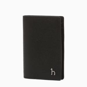 [헤지스ACC] 블랙 솔리드 소가죽 카드지갑 HJHO6E615BK