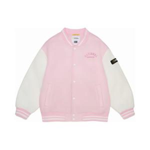 K261UPD910 우븐 베이스볼 패딩 점퍼 PINK