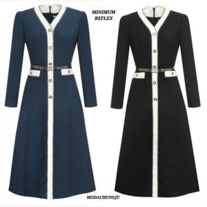 [미니멈]MD 클래식 라인 배색 A 라인 원피스 MD MYAAWO1030_CJ