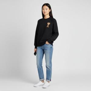 AMI USW771 747 001 아미 드 꾀흐 빅 하트 로고 테리 패치 공용 맨투맨