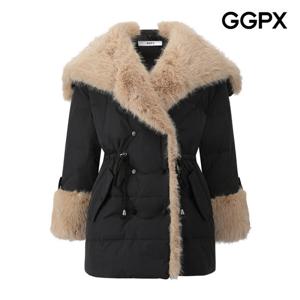 GGPX  후드 오픈 퍼 배색 패딩 점퍼 (GQ1JP008F)