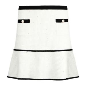 리우조 러플 헴 골드 버튼 미니 스커트 CF5133 MS18F03A21