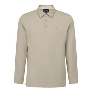 [파리게이츠] (511F1TO103)남성 텍스처 믹스 카라 피케 긴팔티셔츠