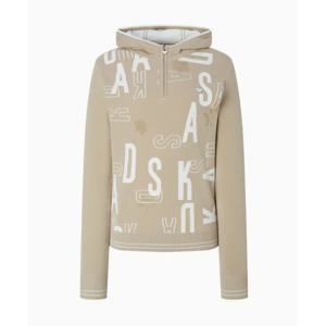 닥스골프 여성 베이지 후드 반집업 니트 탑DNSW5D715I3