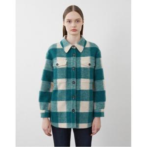 [올리비아로렌][비밀특가] 아우터형 체크 블라우스_VVBNL3W9371