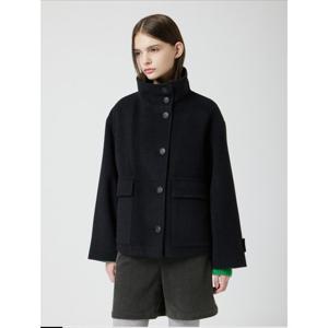 체크 하이넥 숏 코트 C254MSG001