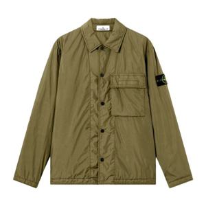 스톤아일랜드 버튼 프론트 체스트 포켓 패디드 오버셔츠 120000