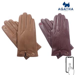 아가타 여성용 스마트터치 가죽장갑 WAGH504