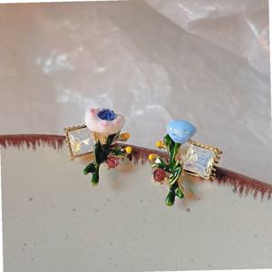 하나쯤은 꽃귀걸이 실버은침 핸드메이드 귀걸이