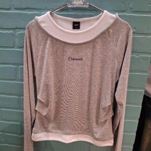 애플핑크 HC35 배색  레이어드 셔링 티셔츠 APXPA105