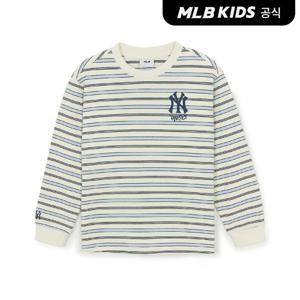 [MLB키즈 공식]26SS 스트릿 베이직 스트라이프 긴팔 티셔츠 NY (L.Beige) 7ATSB0161-50NBL
