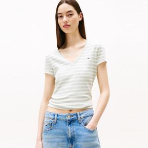 [공식][타미진스] 슬림 브이넥 립 티셔츠 (T32F6TTO07TWT10CD)