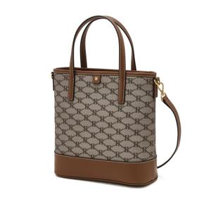 [헤지스]헤지스 그레이 로고패턴 가죽 토트백 WIBA5E820G2