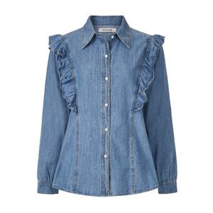 [포커스]프릴 포인트 데님 블라우스 PBVFF6S1BL5091