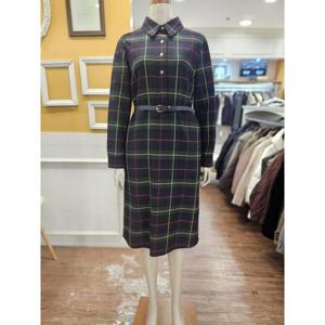 BCBG 세이브존01 데소나 H라인 체크 카라넥 원피스 B5D9O607A