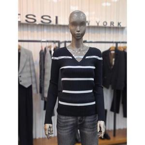 제시뉴욕 세이브존05 브이넥 골지 니트티셔츠 DE15SZNSKO5120BKS