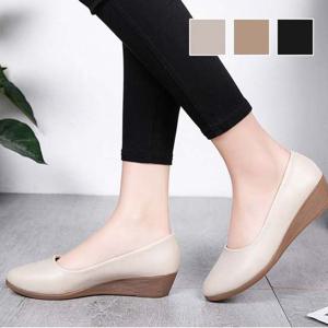 정장 깔끔 여성 베이직 가벼운 편한 웨지힐 단화 로퍼