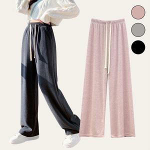 일자 와이드 바지 여자 사계절 고무줄 편한 팬츠