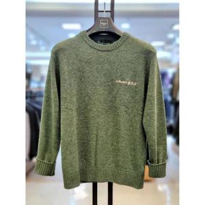 바쏘옴므 세이브존03 바쏘옴므 24FW 그린 모 혼방 자수 라운드 니트 WSAGY3WR69AA