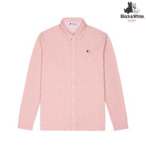 [블랙앤화이트] 남성 긴팔 셔츠형 티셔츠 9365GZSP_ORANGE