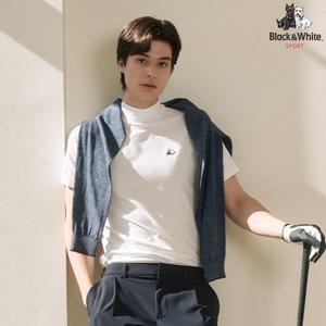 [블랙앤화이트] 남성 반팔 라글란 베이스 레이어 9205GZSN_WHITE