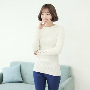 [웬디즈갤러리]소매단추 골지 티셔츠 DTS034