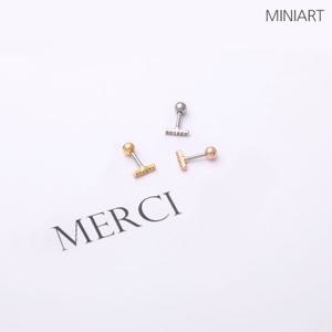 [미니아트] 7mm 심플 큐빅 스틱 바 데일리 써지컬 피어싱 한쪽