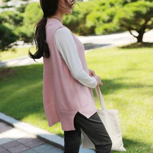 [웬디즈갤러리]브이넥 하프 롱조끼 GKN011