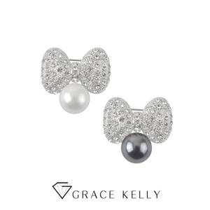 [그레이스켈리]글램 리본 진주 브로치
