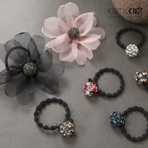 [KNOTXKNOT] 로맨틱 샤플라워 큐빅볼 헤어밴드