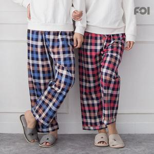 포이 특면 9부 바둑체크 커플파자마/잠옷/홈웨어/면파자마