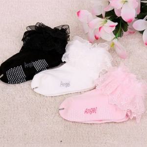 [키즈노리] 이중 유아동 레이스양말