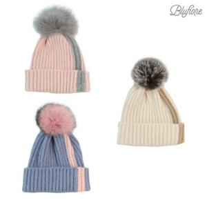 [블루피오레] 퍼방울 투톤 콤비 비니 BFH323