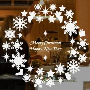 아트박스/꾸밈 ph380-크리스마스눈꽃리스스티커(대형)