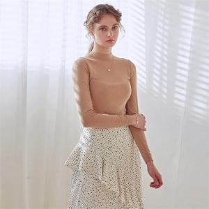 [YAN13] SLIM ROUND LONG T-SHIRTS_BEIGE