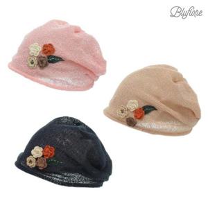 [블루피오레] 린넨 메쉬 플라워 비니 BFH412