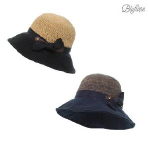 [블루피오레] 코튼 라피아 콤비 벙거지 모자 BFH418