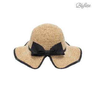 [블루피오레] 블랙 테이핑 라피아모자 BFH428